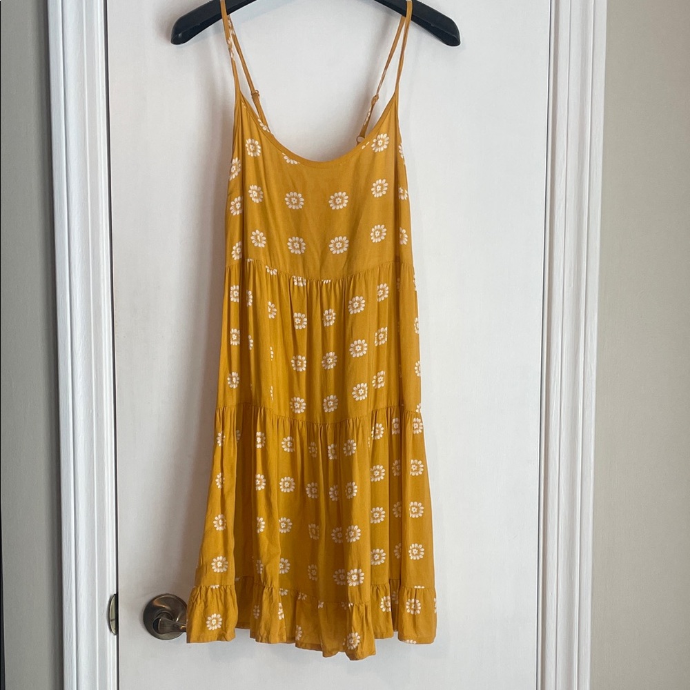 Mossimo Supply Co. Yellow Floral Midi Sundress XS